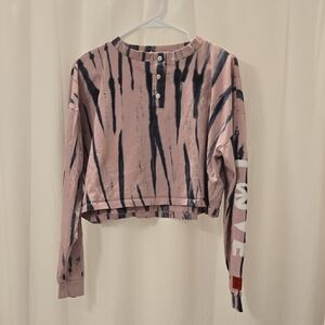 CHNGE 100% Organic Cotton Pink and Blue Tie-Dye Shirt With Embroidery Graphics